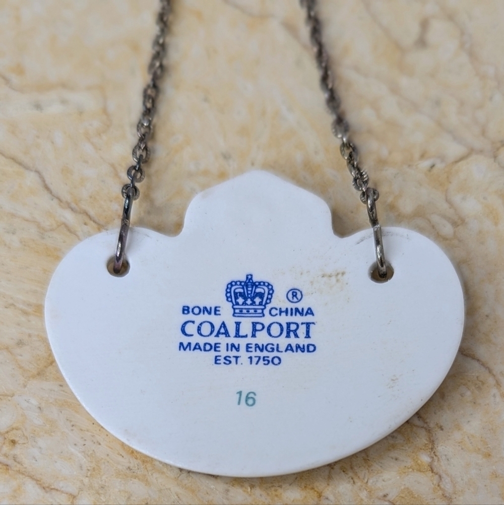 Vintage Coalport Bone China Decanter Rum Tag Label With Chain - Picture 7 of 8